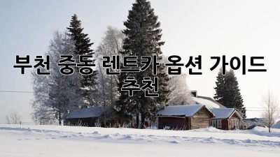 부천 중동 렌트카: 옵션 가이드 & 추천