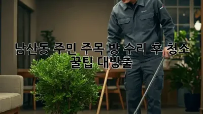 ✨ 남산동 주민 주목! 방 수리 후 청소 꿀팁 대방출 🍯