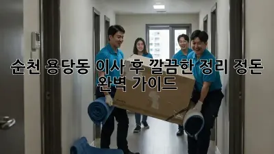 순천 용당동 이사 후, 깔끔한 정리 정돈 완벽 가이드!