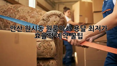 안산 원시동 원룸이사 용달, 최저가 효율적 예약 꿀팁! ✨